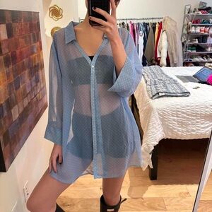 White Stag Sheer Blue Button Down Shirt